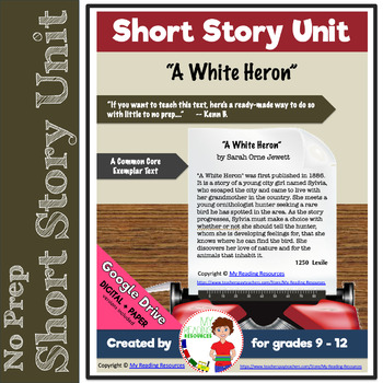 Preview of Short Story Unit:  A White Heron by Sarah Orne Jewett (Print + DIGITAL)