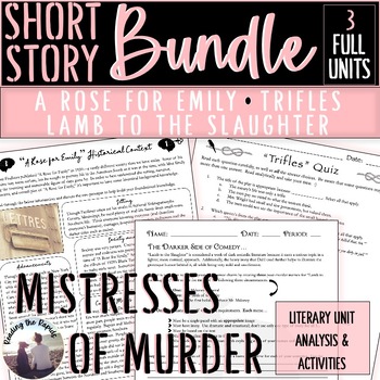 Preview of Short Story Analysis Unit Bundle Trifles A Rose for Emily Lamb to the Slaughter