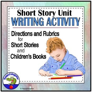 Preview of Short Story Unit Culminating Project Writing Activity with Poster and Rubric