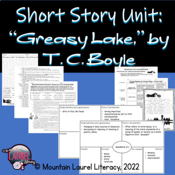 Preview of Short Story Unit Greasy Lake High School Imagery and Allusions