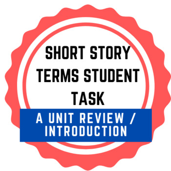 Preview of Short Story Unit Intro -- Terms Activity