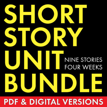 Preview of Short Story Unit Plan, 9 Short Stories for High School, PDF & Google Drive, CCSS