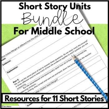 Preview of Short Story Units for Middle School Reading Comprehension, Analysis and Writing