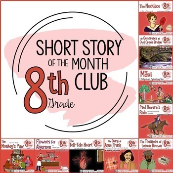 Preview of Short Story Units for Middle School (Short Story of the Month Club, 8th Grade)