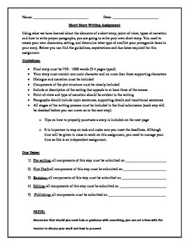 story writing assignment pdf