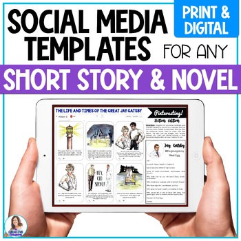 Preview of Short Story or Novel Social Media Templates - Instagram - Twitter - Snapchat