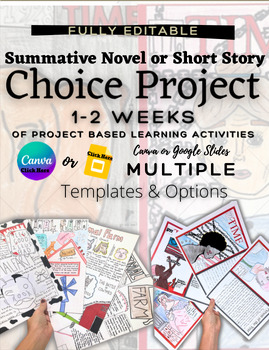 Preview of Short Story or Novel Study Summative Choice Project (Art & Literature)