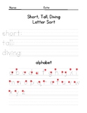 Short, Tall, Diving letter sort and practice