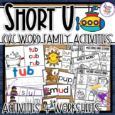 Short U - CVC word family Bundle with taskcards, worksheet