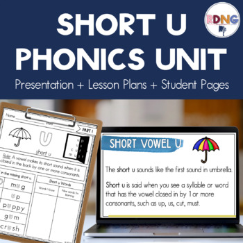 Preview of Short U Vowel Sound Phonics Unit Lesson Plans and Activities
