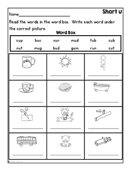 short u worksheet set by first grade fanatics teachers pay teachers