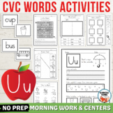 Short U Sound Worksheets, CVC Vowel & Consonant Activities