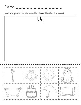 short u cut and paste by mrs carneys kinder creations tpt
