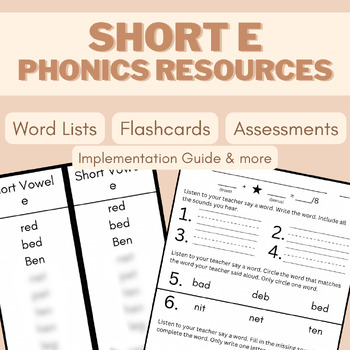 Preview of Short Vowel /ĕ/ Phonics Resources