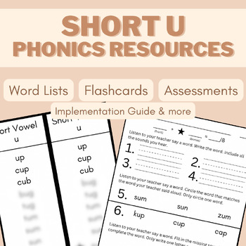 Preview of Short Vowel /ŭ/ Phonics Resources
