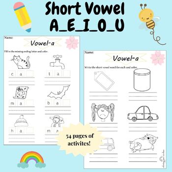 Preview of Short Vowel A-E-I-O-U Worksheets