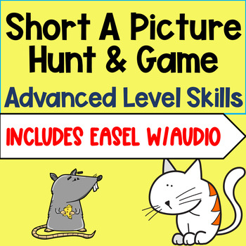 Preview of Short Vowel A Picture Hunt & Game Advanced Level & Easel w/Audio