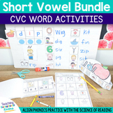 Short Vowel Activities Bundle with CVC Words Worksheets, C