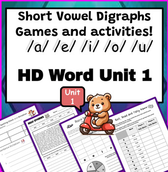 Preview of Short Vowels and Digraphs Fun Games for HD Word Unit 1 SOR Phonics