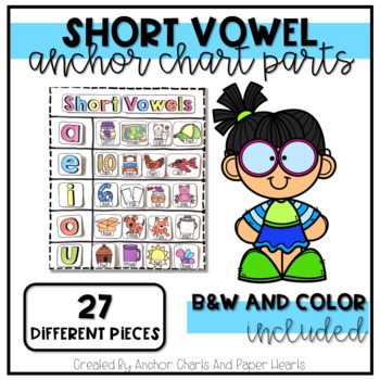 Short Vowel Anchor Chart Parts by Anchor Charts and Paper Hearts