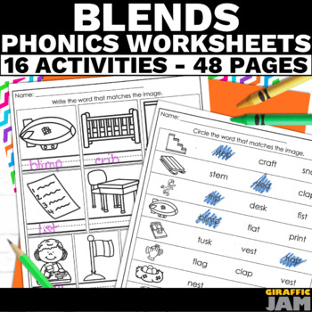 Decodable Phonics Worksheets Short Vowel Blends Phonics Practice Mixed ...