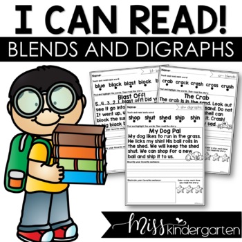 Preview of Blends Decodable Passages Short Vowel Blends & Digraphs Reading Fluency