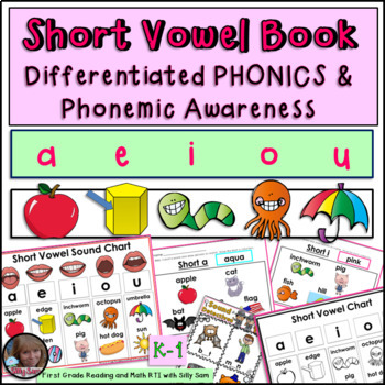 Short Vowel Book Activities Posters Bookmarks DIFFERENTIATED | TpT