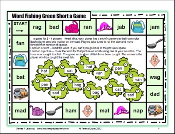 Short Vowel CVC Board Games by Games 4 Learning | TpT