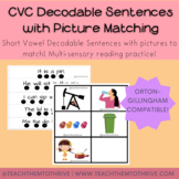 Short Vowel CVC Decodable Sentences with Picture Matching 
