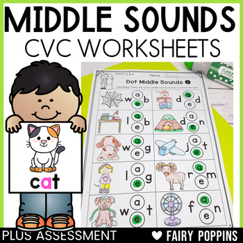 Preview of Short Vowel CVC Worksheets | Medial Sounds, Middle Sounds