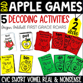 Short Vowel CVC Real & Nonsense Card Game Activities Bad Apple