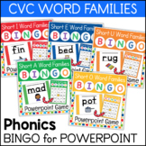 Short Vowel CVC Word Families Phonics Literacy Bingo Games BUNDLE