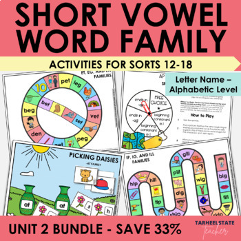 Preview of Short Vowel CVC Word Family Games - Letter Name Alphabetic Activities Bundle