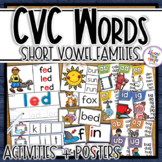 Short Vowel CVC Word Family Task Cards