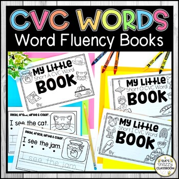 Preview of Short Vowel CVC Word Fluency | Reading & Writing Practice Sentences Books