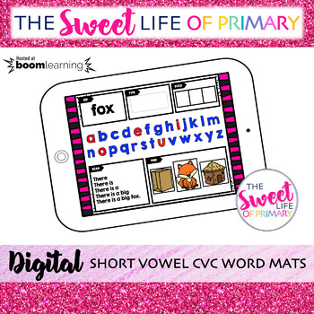 Preview of Short Vowel CVC Boom Cards™ for Distance Learning|Task Cards FREEBIE!