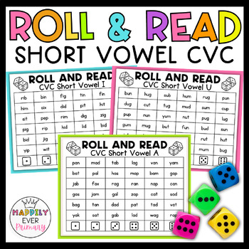 Short Vowel CVC Words Activity- Phonics Roll and Read Games | TPT