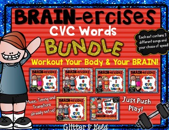 Preview of Short Vowel CVC Words BRAIN-ercises BUNDLE!!