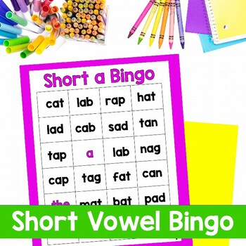 Preview of Short Vowel CVC Words Bingo with Digital Slides