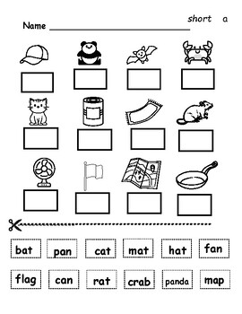 Short Vowel CVC Words Cut and Paste by Letemshine | TPT