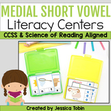 Short Vowel Centers and Recording Worksheets - Medial Soun