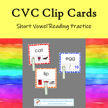 Preview of Short Vowel Clip Cards // Montessori CVC Practice