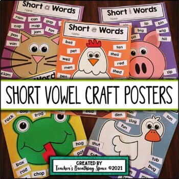 Preview of Short Vowel CVC Craft Activity Posters