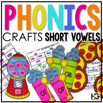 Preview of Short Vowel Word Family Crafts | CVC Phonics Partner and Team Activities