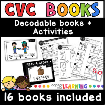 Preview of Short Vowel Decodable Books| CVC Decodable Readers | Word Families