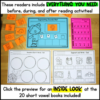 Short Vowel Decodable Readers, Activities & Lesson Plans | Science of ...