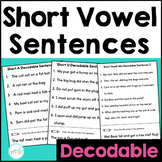 Short Vowel Decodable Sentences Phonics Practice Emergent Reader