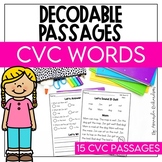 Decodable Passages Short Vowel, CVC Fluency Practice, Firs