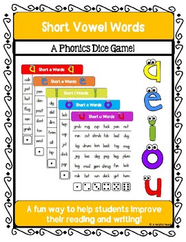 Short Vowel Dice Game! by A Helpful Heart | Teachers Pay Teachers