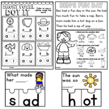 level 1 unit 2 short vowel games and printables by